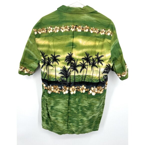 Winnie Fashion Men Hawaiian Floral Luau Button Up Short Sleeve Shirt Size XL - Picture 5 of 6
